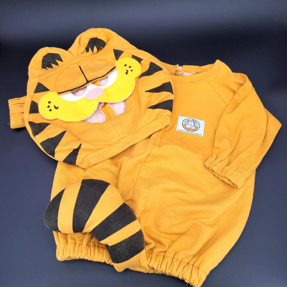 Vintage Handmade Pure 100% Garfield Halloween Kids Costume